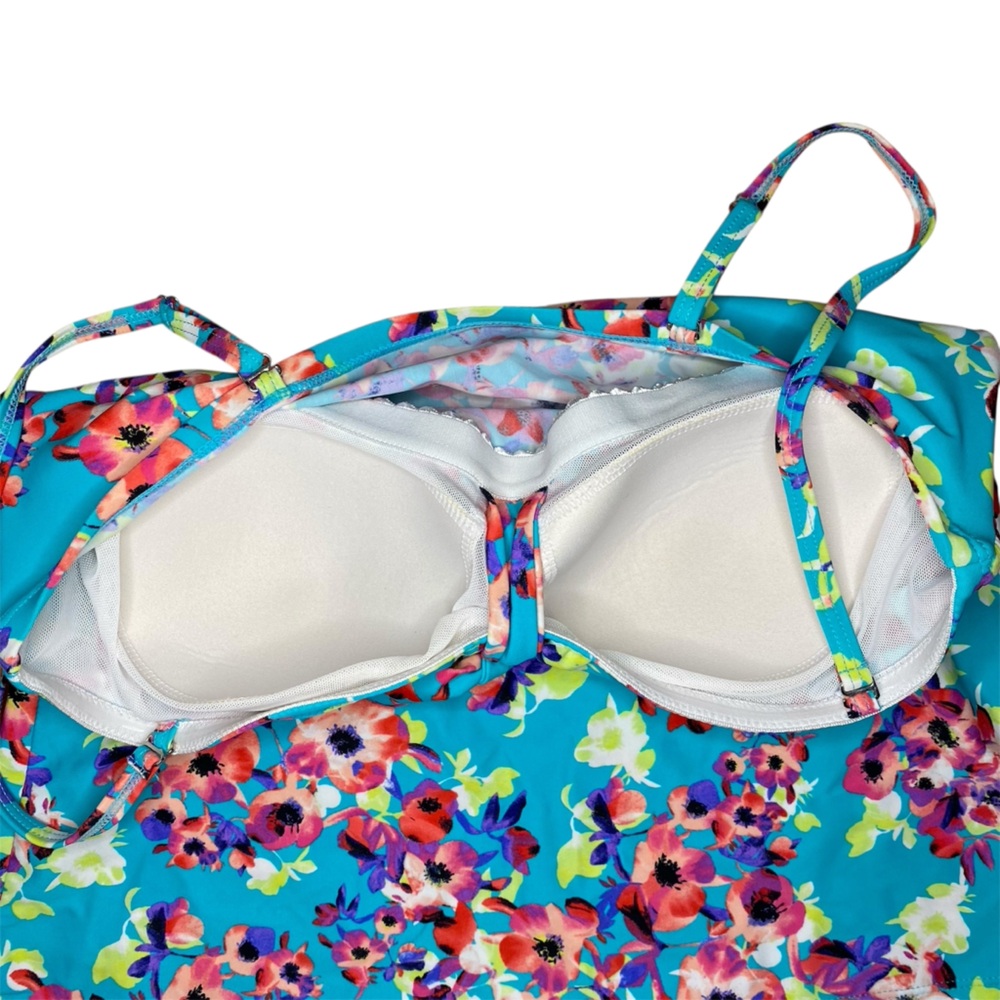 Liz Sport Floral Tankini Bathing Suit Top - Picture 3 of 9